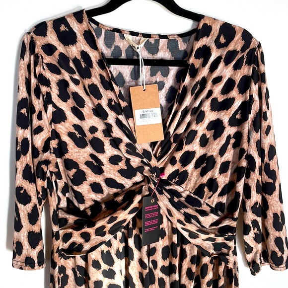 NWT Jolie Moi Knot Front Animal Print Maxi Dress, Size 18 - Picture 2 of 4
